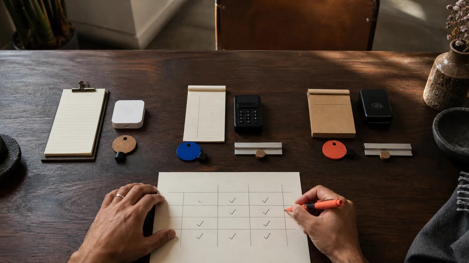 Tres configuraciones de software para restaurantes evaluadas con la misma lista de criterios